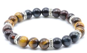 Bransoletka ochronna 3-mix 3 koraliki naturalne oko 8 mm