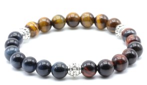 Bransoletka ochronna 7-mix 3 oczy Perły naturalne 8mm