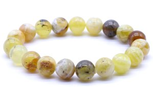 Bransoletka Opal Żółte koraliki 10mm