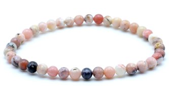 Bransoletka z koralików Opal Pink 4mm