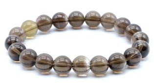 Bransoletka z kwarcu dymnego 10 mm koraliki