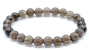 Bransoletka z kwarcu dymnego 8mm koraliki