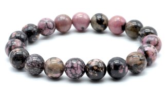 Bransoletka 'Black Line' Rodonit perły 10mm