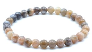 Bransoletka z czarnego kamienia słonecznego, koraliki 'AA' 6 mm