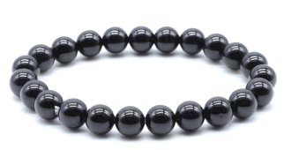 Bransoletka z koralików z czarnego turmalinu 8 mm
