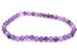 Bransoletka z ametystu z fasetowanymi koralikami o średnicy 4 mm