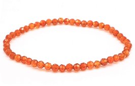 Bransoletka z karneolu z fasetowanymi koralikami o średnicy 4 mm