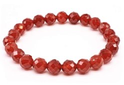 Bransoletka z karneolu z fasetowanymi koralikami 8 mm