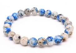 Bransoletka z jaspisu K2 z 8-milimetrowymi fasetowanymi koralikami