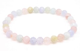 Bransoletka z morganitu z fasetowanymi koralikami o średnicy 6 mm
