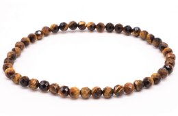 Bransoletka z tygrysiego oka z 4-milimetrowymi fasetowanymi koralikami