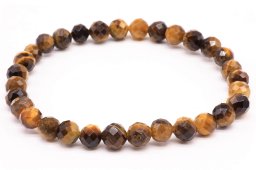 Bransoletka z tygrysiego oka z 6-milimetrowymi fasetowanymi koralikami