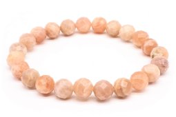 Bransoletka z kamieni słonecznych z fasetowanymi koralikami o średnicy 8 mm