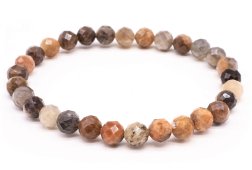 Bransoletka z czarnego kamienia słonecznego z 6-milimetrowymi fasetowanymi koralikami