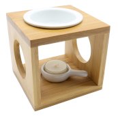 Kominek olejowy ceramiczny i drewniany 12 cm
