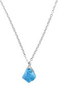 Collier Argent 925 'Cristal Sauvage' - Turkusowy Czysty