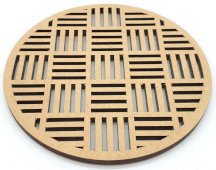 Talerz drewniany z neutralnym wzorem 10 cm
