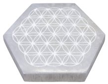 Talerz Selenit Hexa Kwiat Życia 10 cm