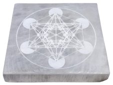 Selenit Metatron Kwadratowa Talerz 10cm
