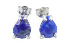Kolczyki ze srebra próby 925 z łezką z lapis lazuli