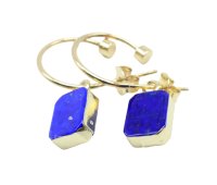 Kolczyki „Złoty Łuk” ze srebra próby 925 – Lapis Lazuli