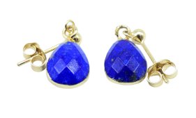 Kolczyki „Złoty deszcz” ze srebra próby 925 – lapis lazuli