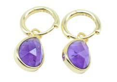 Kolczyki „Mineral Halo” ze srebra próby 925 – ametyst
