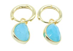 Kolczyki „Mineral Halo” ze srebra próby 925 – Amazonit