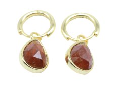 Kolczyki „Mineral Halo” ze srebra próby 925 – granat