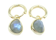 Kolczyki „Mineral Halo” ze srebra próby 925 – labradoryt
