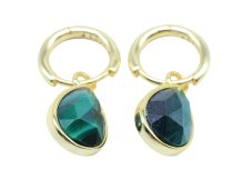 Kolczyki „Mineral Halo” ze srebra próby 925 – malachit