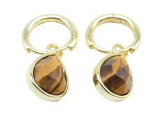 Kolczyki „Mineral Halo” ze srebra próby 925 – Tygrysie Oko