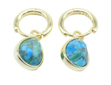 Kolczyki „Mineral Halo” ze srebra próby 925 – turkus