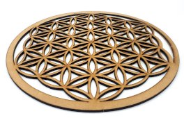 Kwiat Życia Rzeźbiony Drewniany Talerz 30 cm