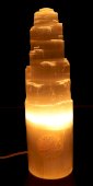 Lampa grawerowana z selenitu 30 cm - Drzewo Życia