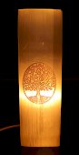 Grawerowana lampa prostokątna z selenitu 25 cm - Drzewo Życia