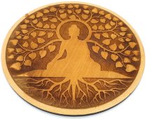 Drewniana tabliczka Budda Drzewo Życia 15cm