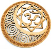 Drewniana tabliczka ścienna OM Moon 15 cm