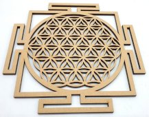 Drewniana tabliczka Yantra Kwiat Życia 30 cm