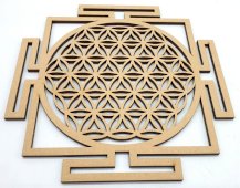 Drewniana tabliczka Yantra Kwiat Życia 20 cm