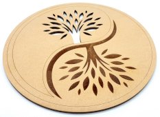 Drewniana tabliczka Drzewo życia Ying Yang 10 cm
