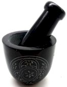 Moździerz z czarnego saponitu 8 cm