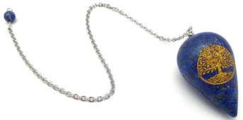 Wahadło grawerowane Drzewo Życia 4 cm - Lapis Lazuli