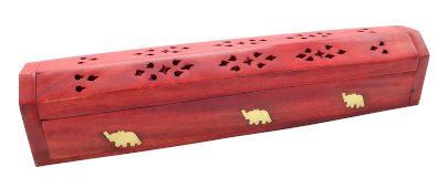 Drewniany stojak na kadzidełka Elephant Ochre Box 30cm