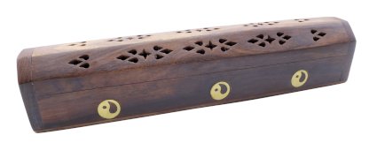 Drewniany stojak na kadzidełka Ying Yang Box 30 cm