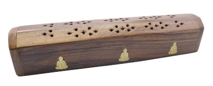 Drewniany pojemnik na kadzidełka, pudełko Budda 30 cm
