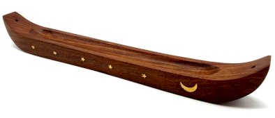 Drewniany kadzielnik Pirogue Moon 36cm