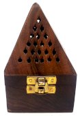 Kadzielnica z drewna piramidowego, 9 cm, pudełko