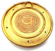 Okrągły drewniany uchwyt na kadzidełka Sacred Chakra 10 cm