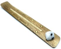 Podstawka na kadzidełka Ski Wood 25 cm + biały labradoryt